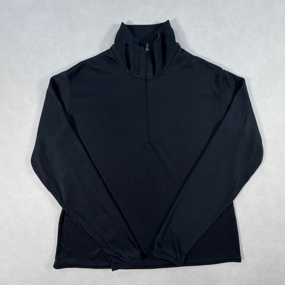 Patagonia Capilene 1/4 Zip Pullover Womens Small Long Sleeve Black Mock Neck USA